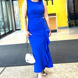 Sleeveless scoop neck Long split bodycon Party Dress 8